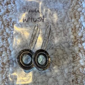 Silpada Textured Silver Circle Earrings
